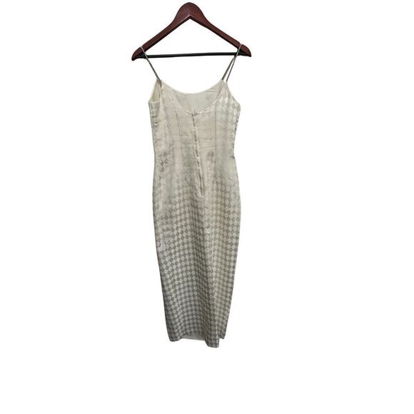 Jessica McClintock Women's 90s Iridescent Diamond Gunne Sax Midi Dress Size 7/8 - Picture 4 of 13